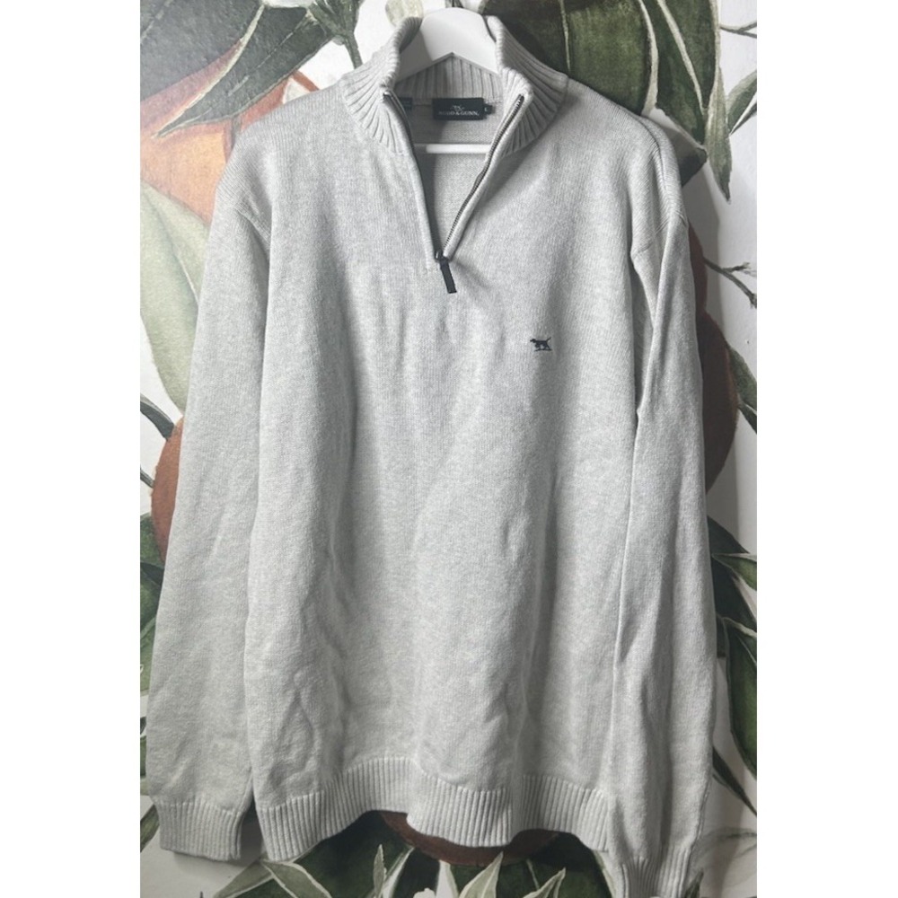 Rodd & Gunn Large Oat 1/4 Zip Mock Neck Australian Cotton Pullover Sweater